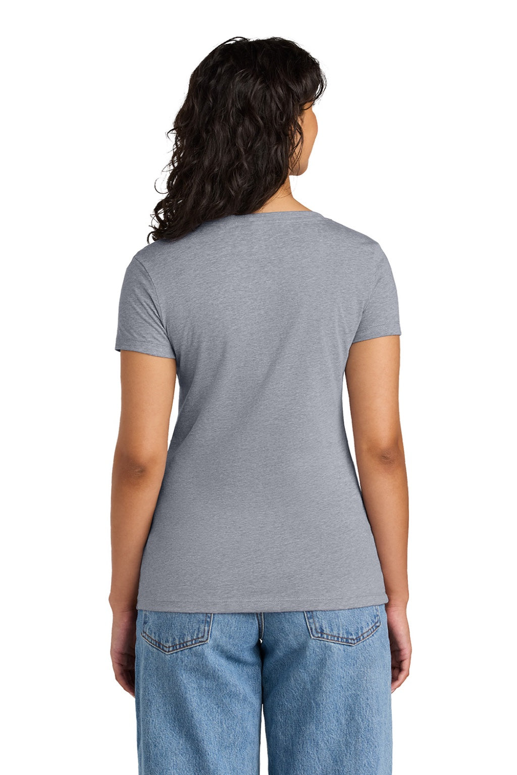 Next Level NL1540/1540 Womens Ideal Jersey Short Sleeve V-Neck T-Shirt Heather Grey Model Back