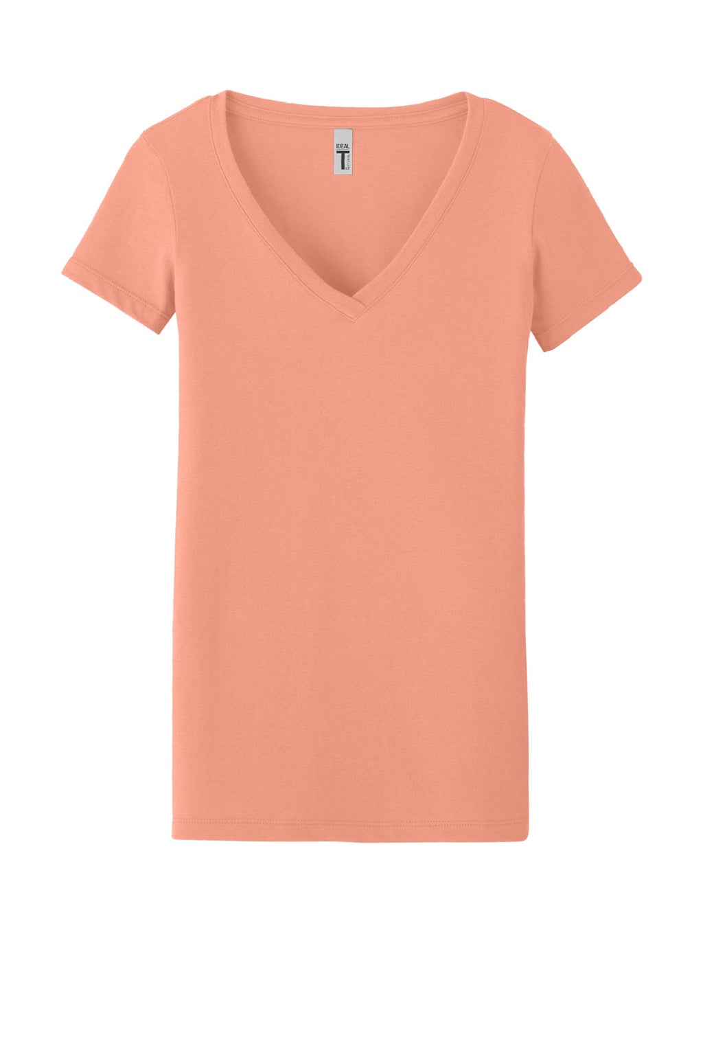 Next Level NL1540/1540 Womens Ideal Jersey Short Sleeve V-Neck T-Shirt Light Orange Flat Front