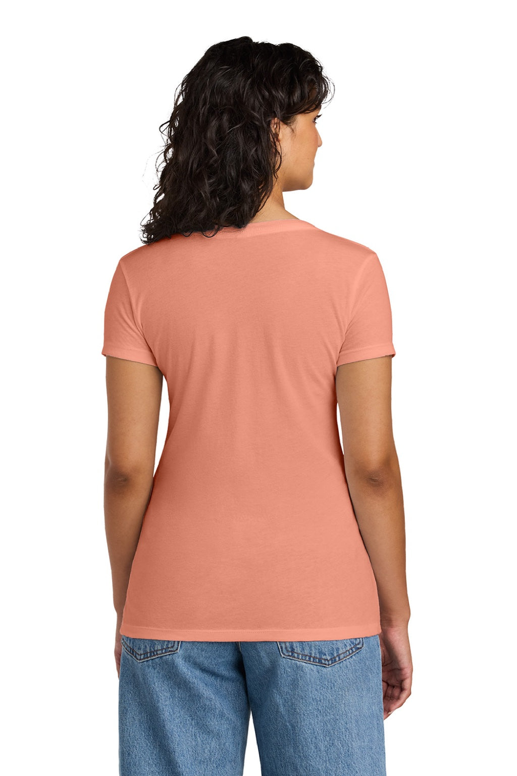 Next Level NL1540/1540 Womens Ideal Jersey Short Sleeve V-Neck T-Shirt Light Orange Model Back
