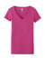 Next Level NL1540/1540 Womens Ideal Jersey Short Sleeve V-Neck T-Shirt Raspberry Pink Flat Front