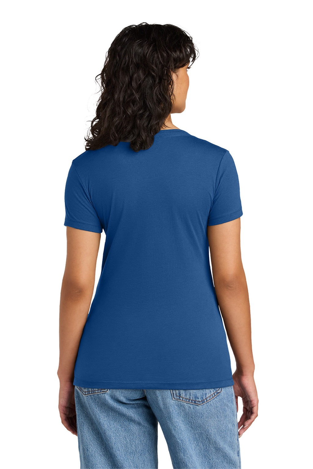 Next Level NL1540/1540 Womens Ideal Jersey Short Sleeve V-Neck T-Shirt Royal Blue Model Back