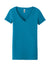 Next Level NL1540/1540 Womens Ideal Jersey Short Sleeve V-Neck T-Shirt Turquoise Blue Flat Front