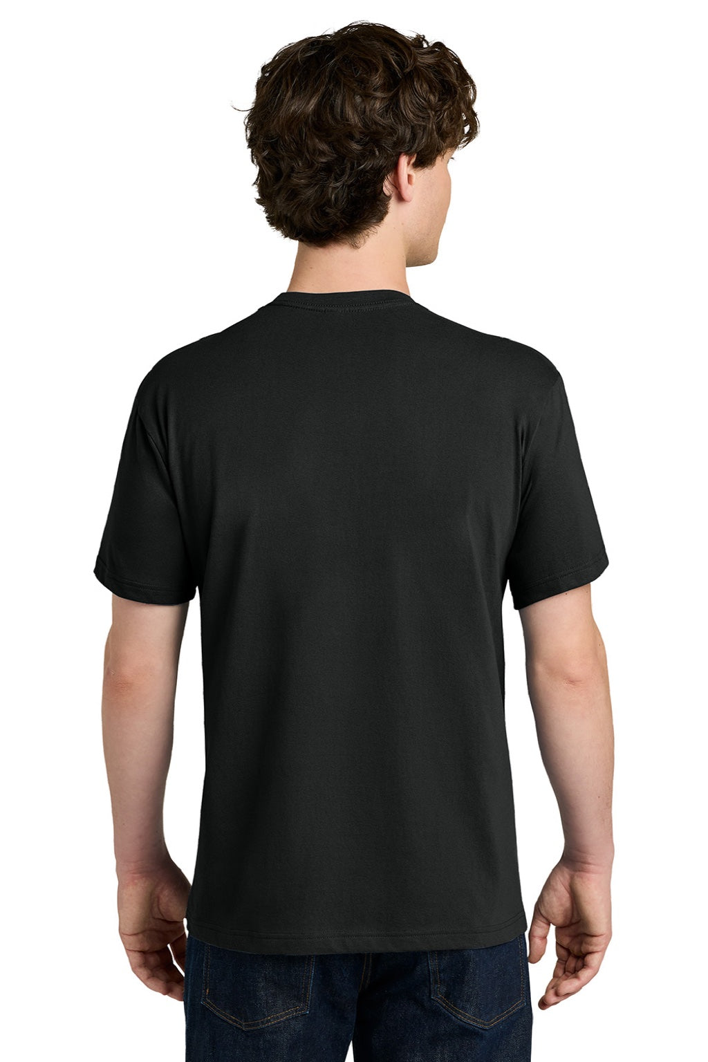 Next Level NL1810 Mens Ideal Jersey Short Sleeve Crewneck T-Shirt Black Model Back