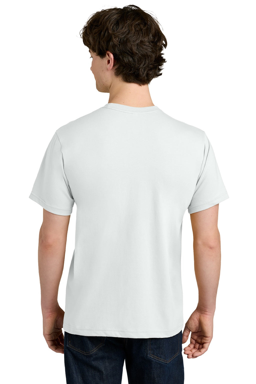 Next Level NL1810 Mens Ideal Jersey Short Sleeve Crewneck T-Shirt Bone White Model Back