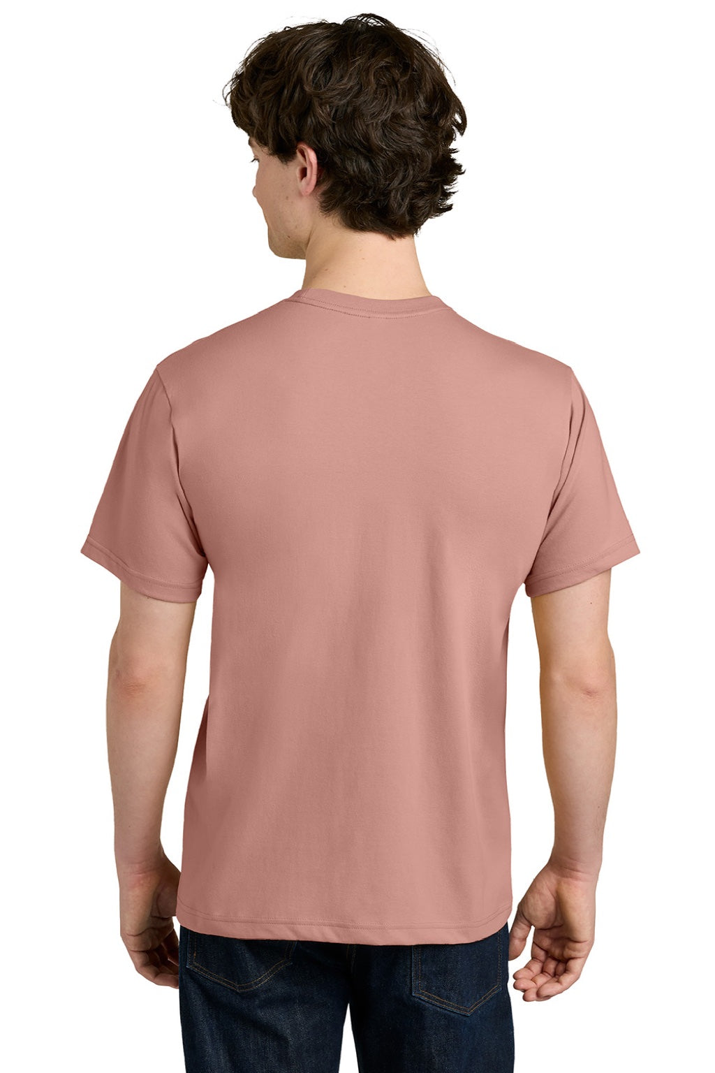 Next Level NL1810 Mens Ideal Jersey Short Sleeve Crewneck T-Shirt Desert Pink Model Back