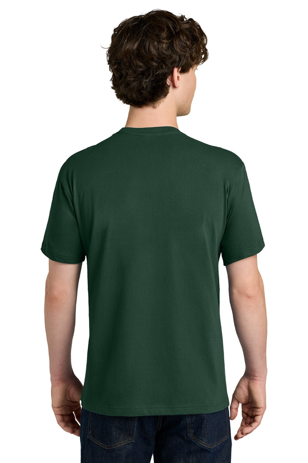 Next Level NL1810 Mens Ideal Jersey Short Sleeve Crewneck T-Shirt Forest Green Model Back