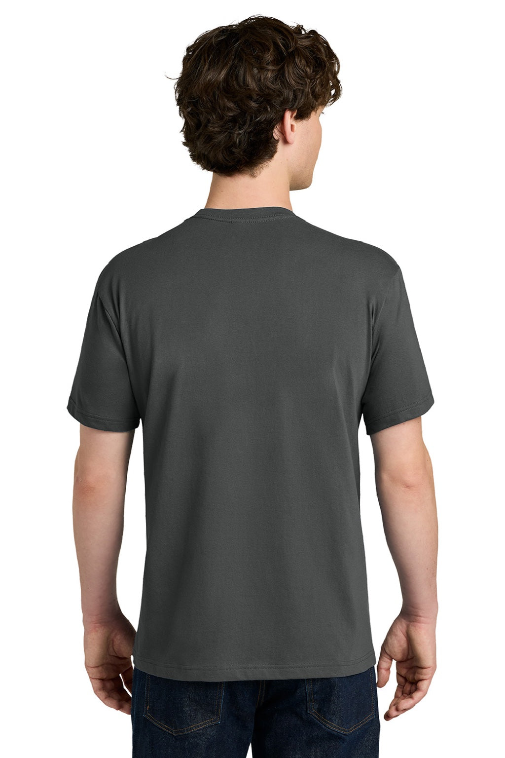Next Level NL1810 Mens Ideal Jersey Short Sleeve Crewneck T-Shirt Heavy Metal Grey Model Back