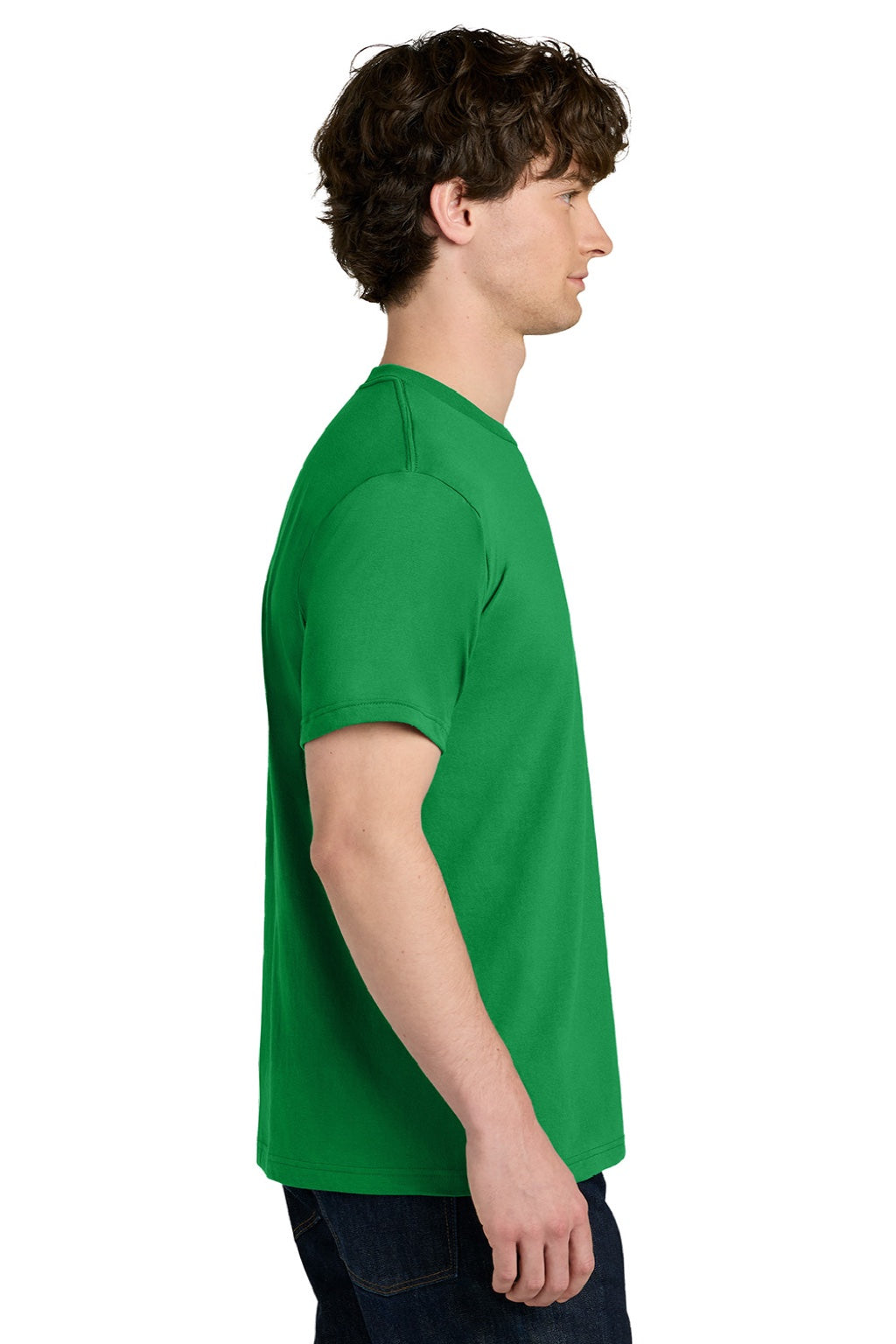 Next Level NL1810 Mens Ideal Jersey Short Sleeve Crewneck T-Shirt Kelly Green Model Side