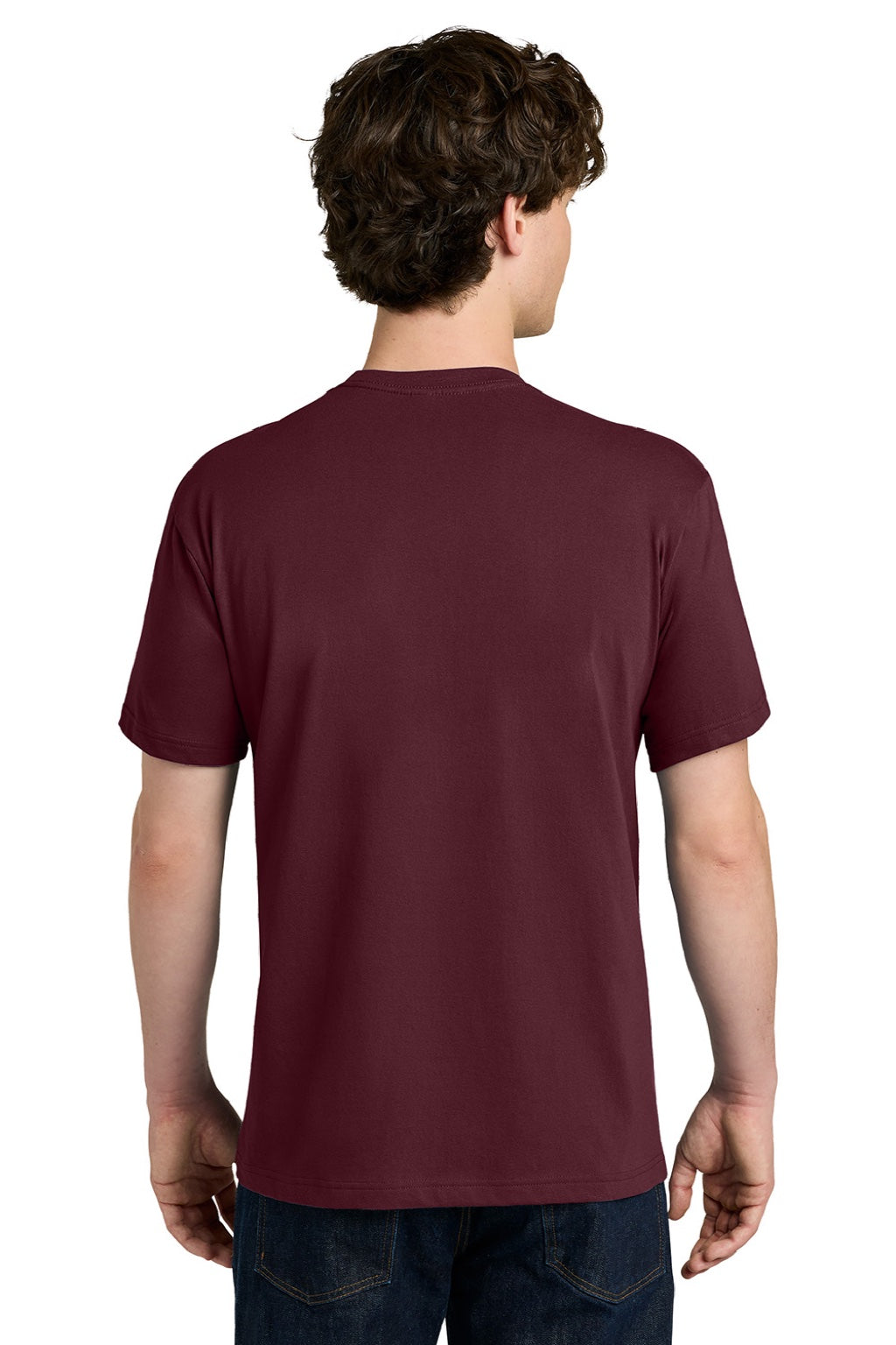 Next Level NL1810 Mens Ideal Jersey Short Sleeve Crewneck T-Shirt Maroon Model Back