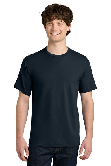 Next Level NL1810 Mens Ideal Jersey Short Sleeve Crewneck T-Shirt Midnight Navy Blue Model Front