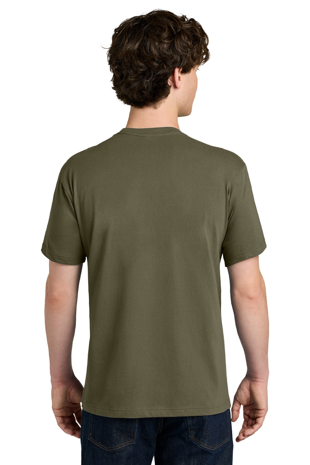Next Level NL1810 Mens Ideal Jersey Short Sleeve Crewneck T-Shirt Military Green Model Back