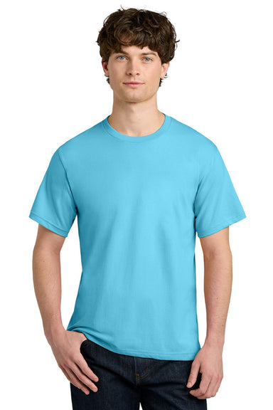Next Level NL1810 Mens Ideal Jersey Short Sleeve Crewneck T-Shirt Pacific Blue Model Front