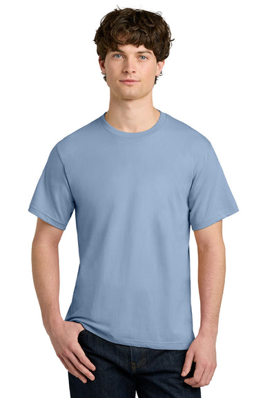 Next Level NL1810 Mens Ideal Jersey Short Sleeve Crewneck T-Shirt Stonewash Denim Blue Model Front