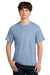 Next Level NL1810 Mens Ideal Jersey Short Sleeve Crewneck T-Shirt Stonewash Denim Blue Model Front