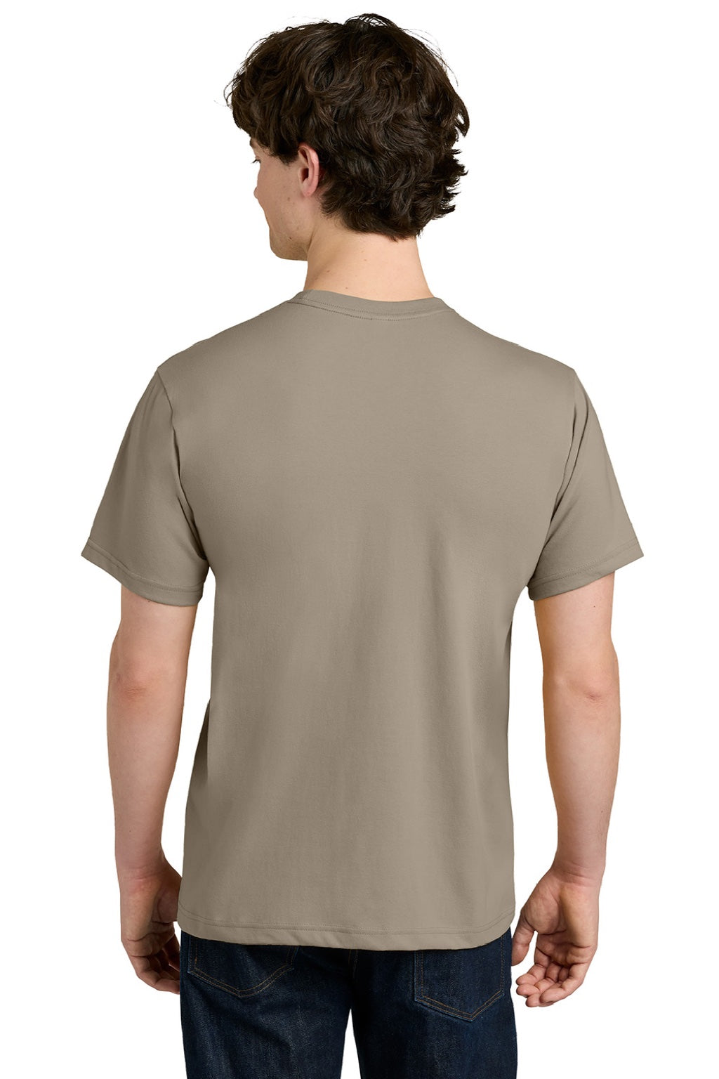 Next Level NL1810 Mens Ideal Jersey Short Sleeve Crewneck T-Shirt Tan Model Back