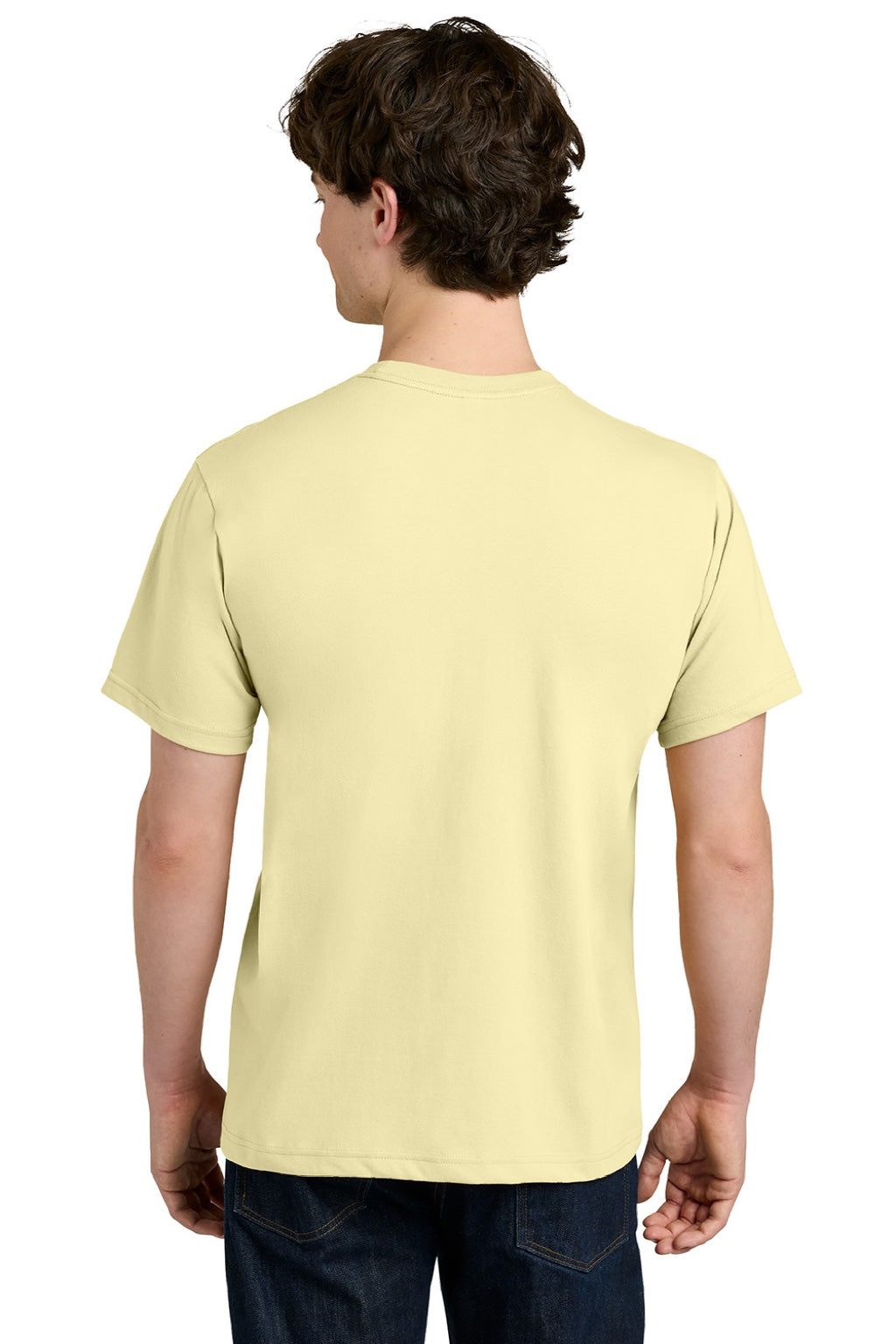 Next Level NL1810 Mens Ideal Jersey Short Sleeve Crewneck T-Shirt Vintage Yellow Model Back