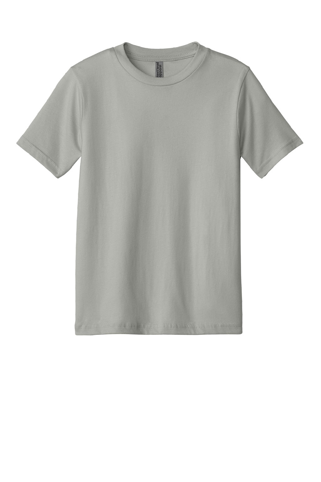 Next Level 3310 Youth Fine Jersey Short Sleeve Crewneck T-Shirt Light Grey Flat Front