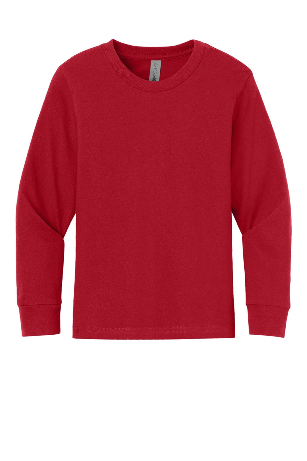 Next Level 3311 Youth Long Sleeve Crewneck T-Shirt Red Flat Front