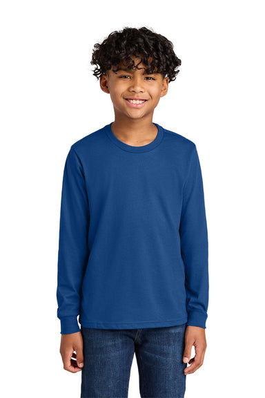 Next Level 3311 Youth Long Sleeve Crewneck T-Shirt Royal Blue Model Front