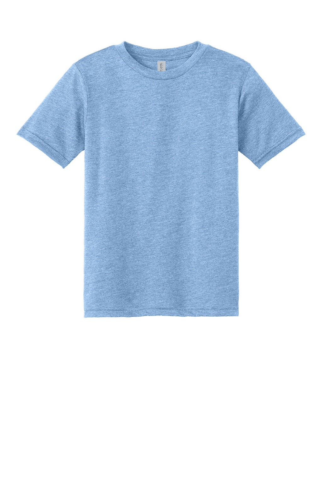 Next Level 3312 Youth CVC Jersey Short Sleeve Crewneck T-Shirt Heather Columbia Blue Flat Front