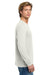 Next Level NL3601/N3601/3601 Mens Fine Jersey Long Sleeve Crewneck T-Shirt Natural Model Side