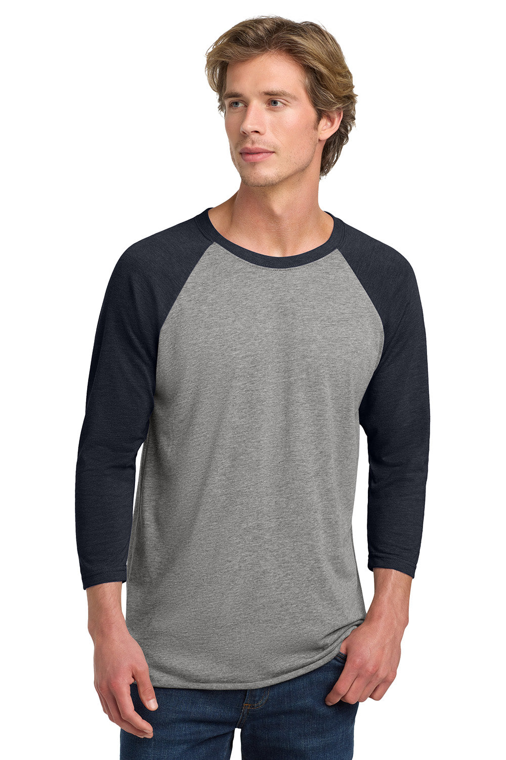 Next Level 6051 Raglan T-Shirt - Vintage Navy/Premium Heather, Unisex, 50% Polyester/25% Cotton/25% Rayon, Large - View #7