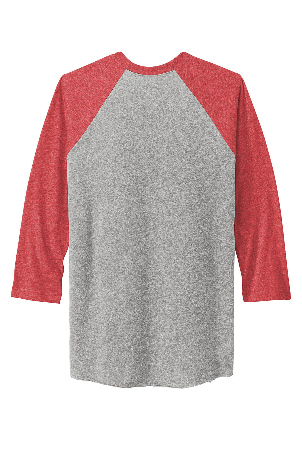Next Level NL6051/6051 Mens Jersey 3/4 Sleeve Crewneck T-Shirt Heather Grey/Vintage Red Flat Back