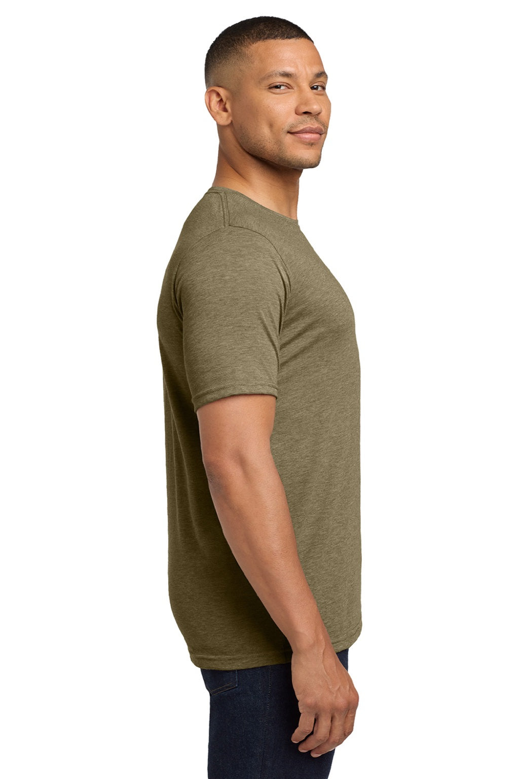 Next Level NL6200/6200 Mens Jersey Short Sleeve Crewneck T-Shirt Sage Green Model Side