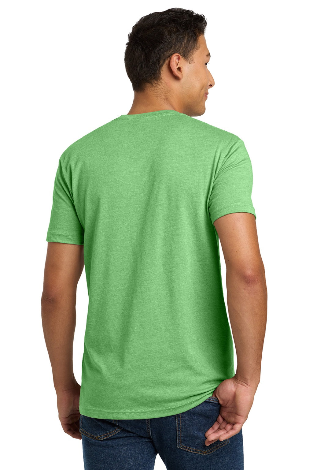 Next Level NL6210/6210 Mens CVC Jersey Short Sleeve Crewneck T-Shirt Apple Green Model Back