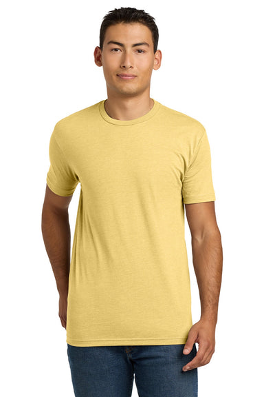 Next Level NL6210/6210 Mens CVC Jersey Short Sleeve Crewneck T-Shirt Banana Cream Yellow Model Front