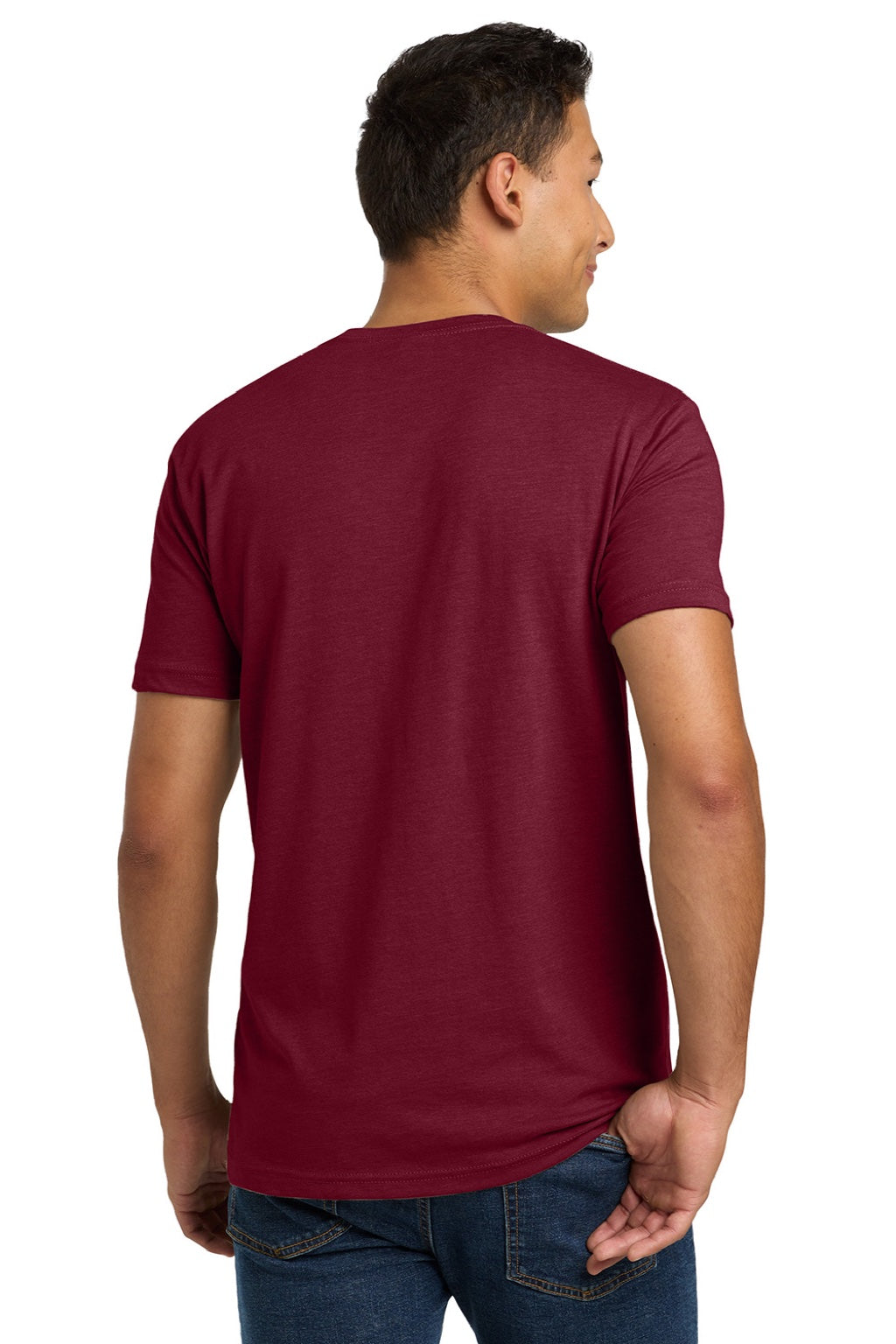Next Level NL6210/6210 Mens CVC Jersey Short Sleeve Crewneck T-Shirt Cardinal Red Model Back