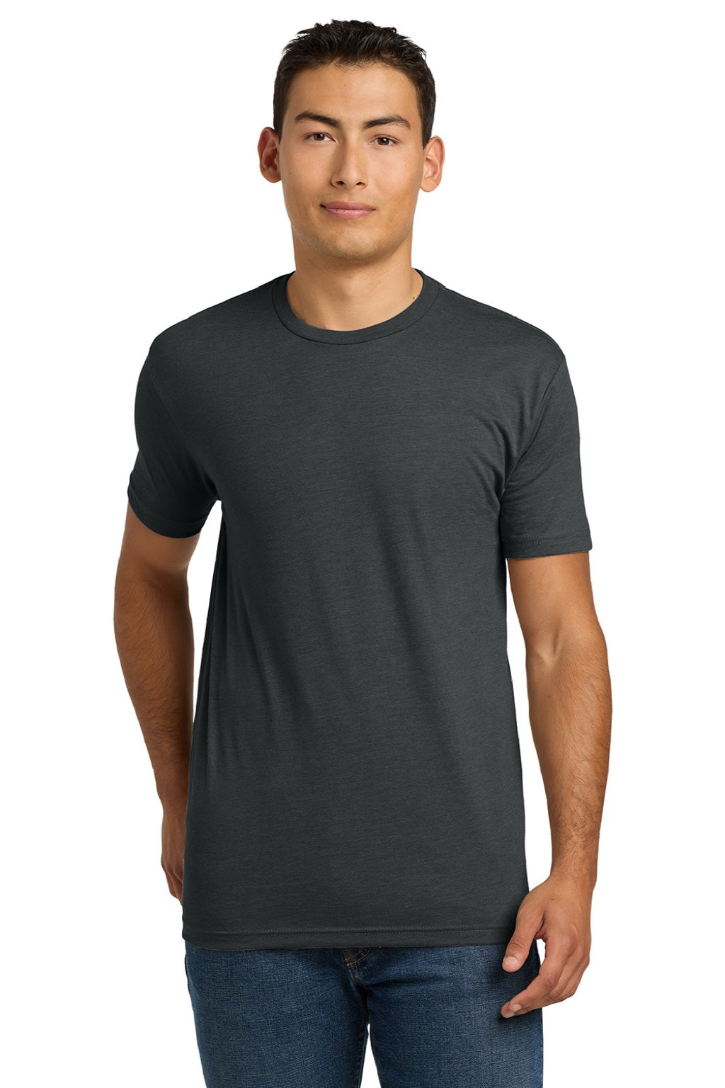 Next Level NL6210/6210 Mens CVC Jersey Short Sleeve Crewneck T-Shirt Charcoal Grey Model Front