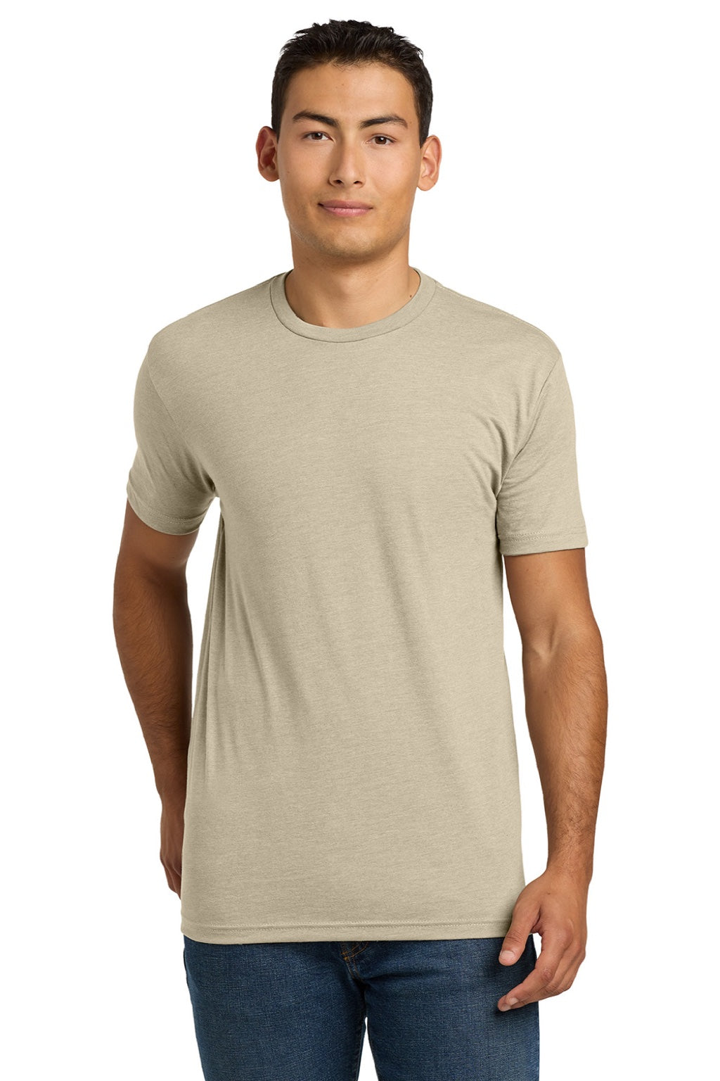 Next Level NL6210/6210 Mens CVC Jersey Short Sleeve Crewneck T-Shirt Cream Model Front