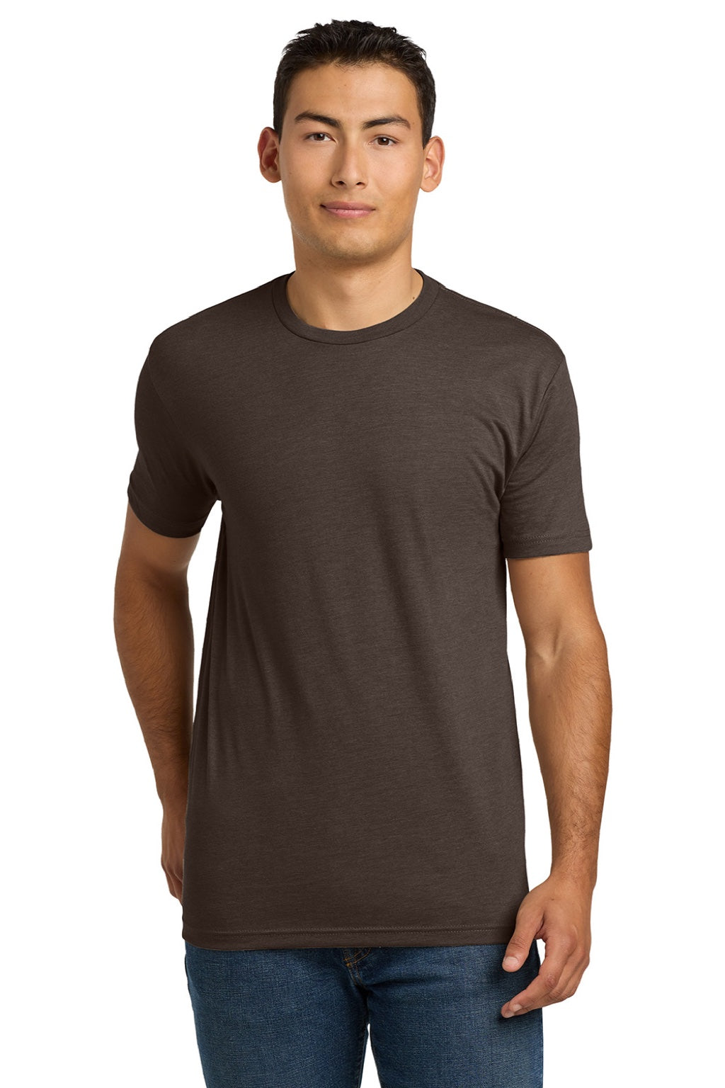 Next Level NL6210/6210 Mens CVC Jersey Short Sleeve Crewneck T-Shirt Espresso Brown Model Front