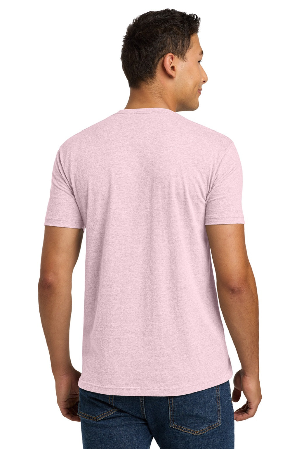 Next Level NL6210/6210 Mens CVC Jersey Short Sleeve Crewneck T-Shirt Heather Light Pink Model Back