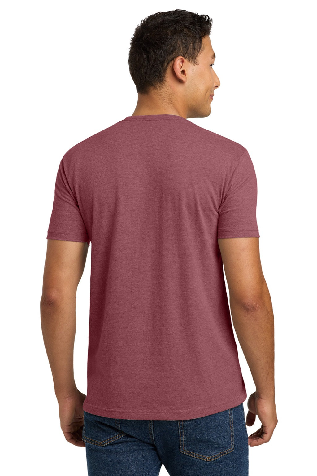 Next Level NL6210/6210 Mens CVC Jersey Short Sleeve Crewneck T-Shirt Heather Mauve Model Back