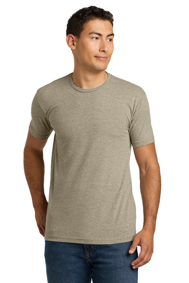 Next Level NL6210/6210 Mens CVC Jersey Short Sleeve Crewneck T-Shirt Heather Tan Model Front