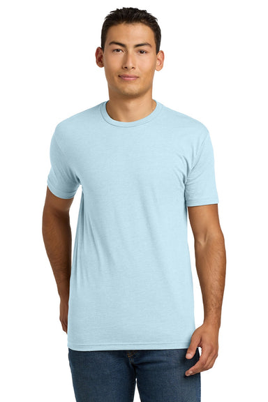 Next Level NL6210/6210 Mens CVC Jersey Short Sleeve Crewneck T-Shirt Ice Blue Model Front