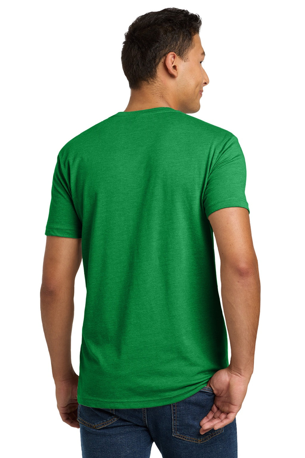 Next Level NL6210/6210 Mens CVC Jersey Short Sleeve Crewneck T-Shirt Kelly Green Model Back