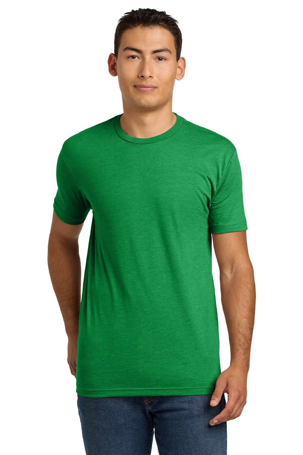 Next Level NL6210/6210 Mens CVC Jersey Short Sleeve Crewneck T-Shirt Kelly Green Model Front
