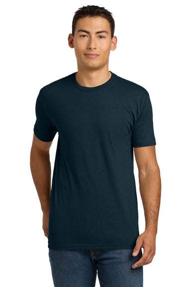 Next Level NL6210/6210 Mens CVC Jersey Short Sleeve Crewneck T-Shirt Midnight Navy Blue Model Front