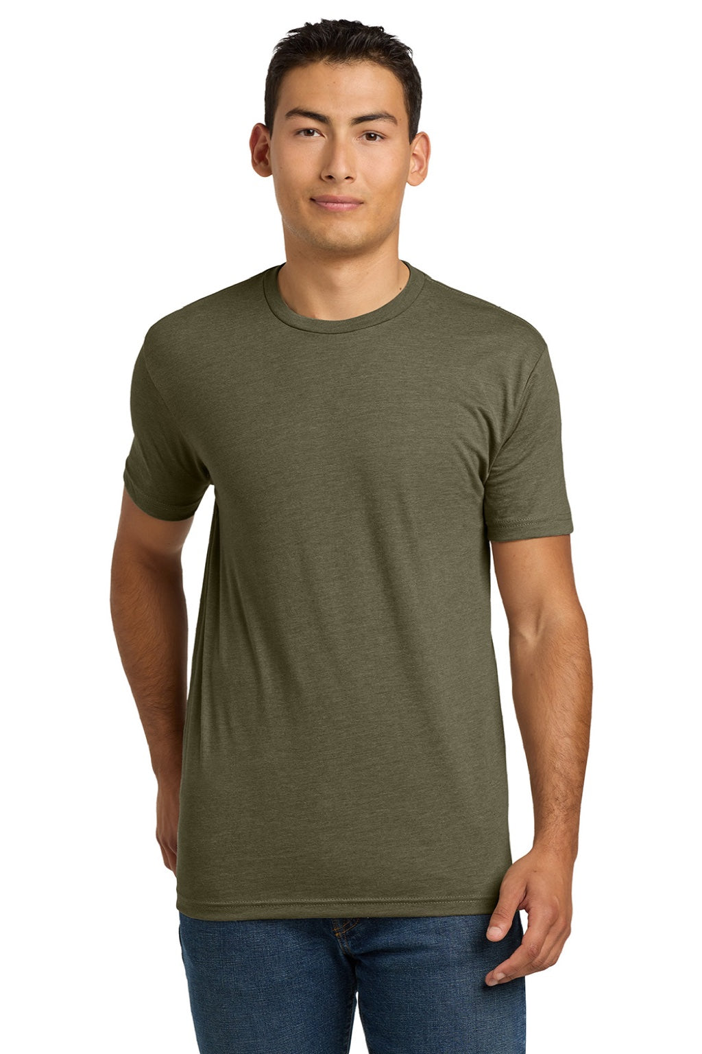 Next Level NL6210/6210 Mens CVC Jersey Short Sleeve Crewneck T-Shirt Military Green Model Front