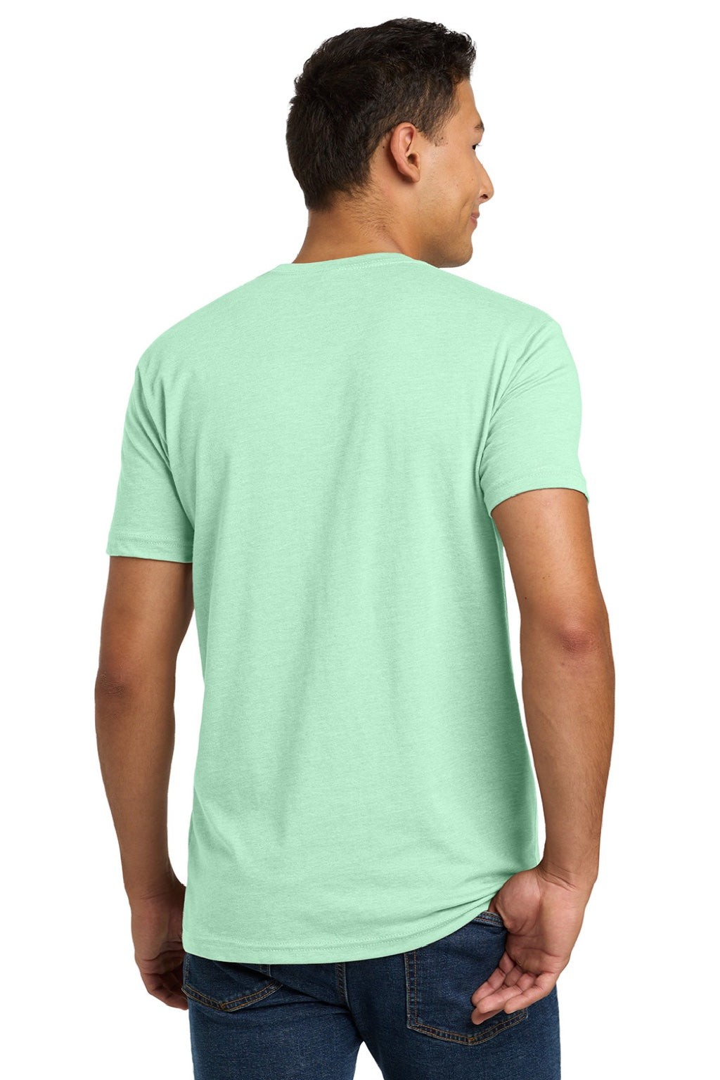 Next Level NL6210/6210 Mens CVC Jersey Short Sleeve Crewneck T-Shirt Mint Green Model Back