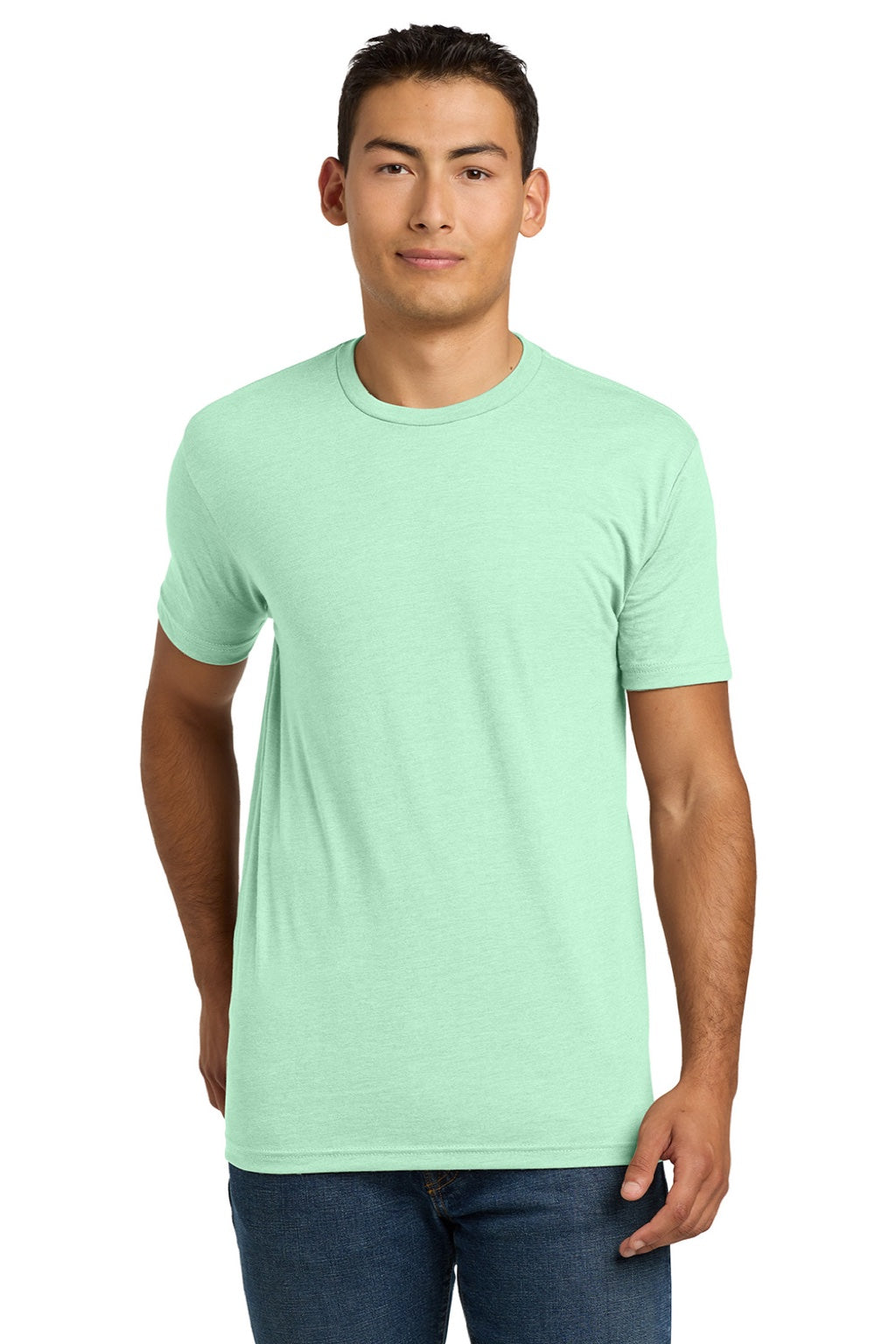Next Level NL6210/6210 Mens CVC Jersey Short Sleeve Crewneck T-Shirt Mint Green Model Front