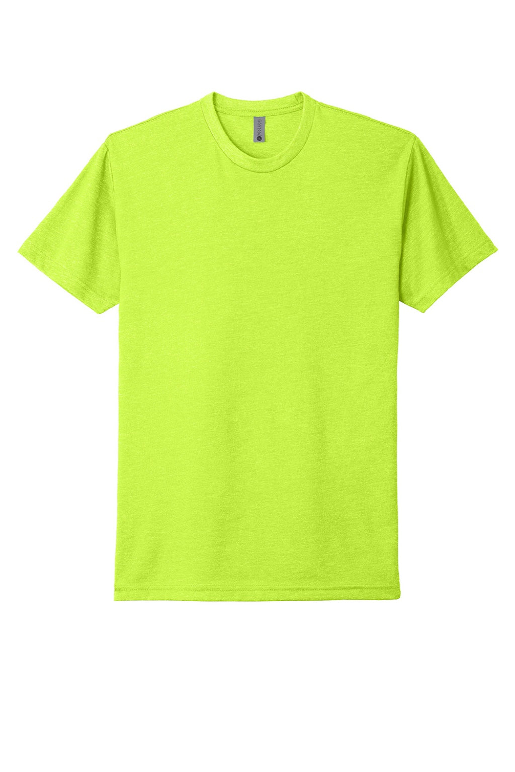 Next Level NL6210/6210 Mens CVC Jersey Short Sleeve Crewneck T-Shirt Neon Yellow Flat Front