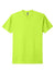 Next Level NL6210/6210 Mens CVC Jersey Short Sleeve Crewneck T-Shirt Neon Yellow Flat Front