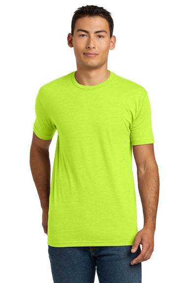 Next Level NL6210/6210 Mens CVC Jersey Short Sleeve Crewneck T-Shirt Neon Yellow Model Front