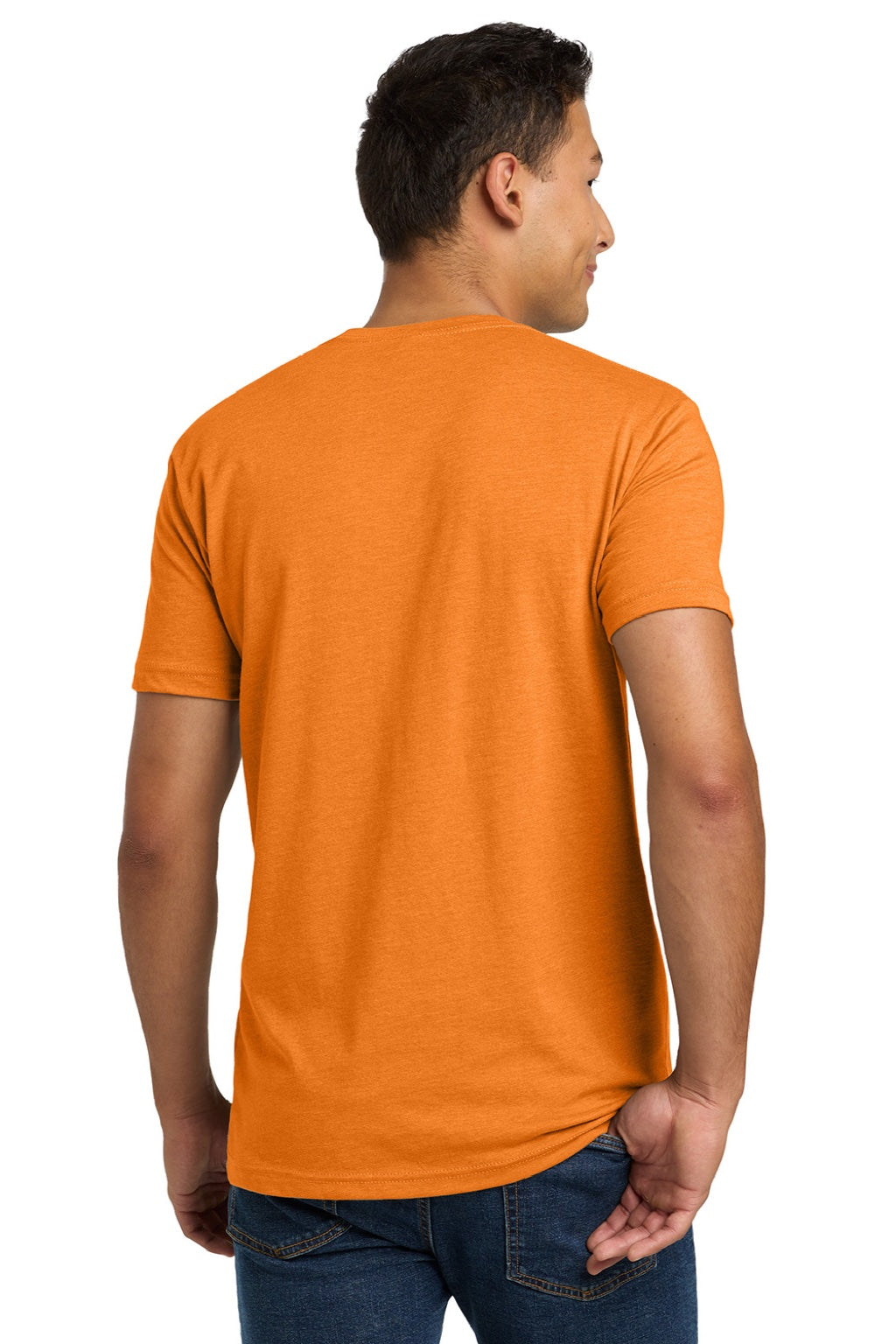 Next Level NL6210/6210 Mens CVC Jersey Short Sleeve Crewneck T-Shirt Orange Model Back