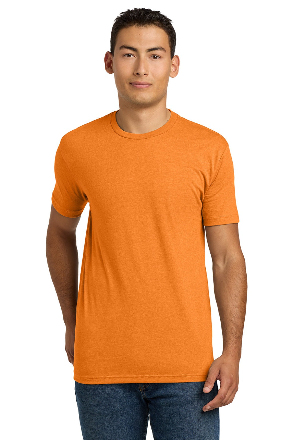 Next Level NL6210/6210 Mens CVC Jersey Short Sleeve Crewneck T-Shirt Orange Model Front