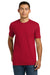 Next Level NL6210/6210 Mens CVC Jersey Short Sleeve Crewneck T-Shirt Red Model Front